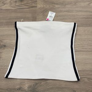 White Tube Top with Black Stripes